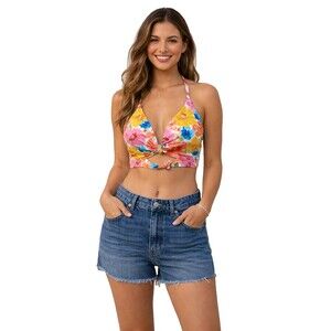 Shade & Shore Womens Bikini Top Sz 36DD Multicolor Underwired Tropical Vacation
